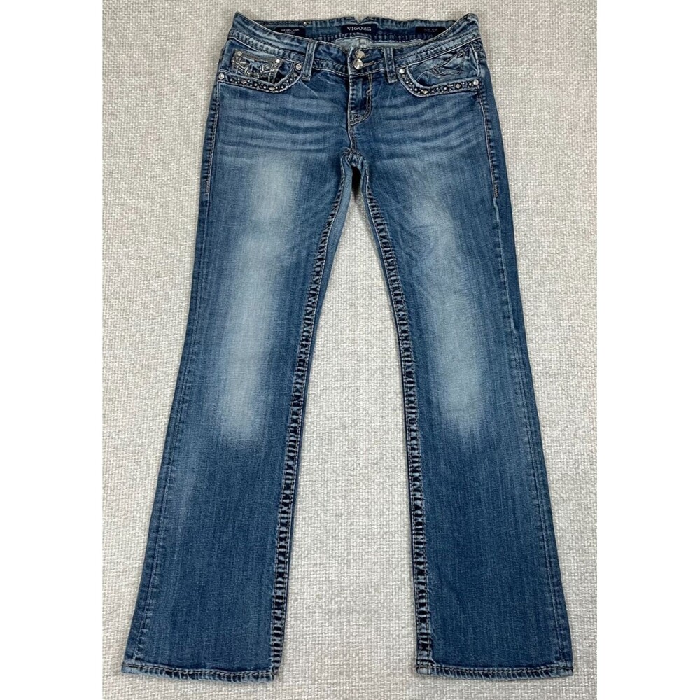 VIGOSS The New York Bootcut Jeans Women’s Size 9/10 Blue Denim Embellished